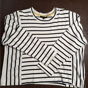 Jane and Delancey Black and White Striped Sweatshirt